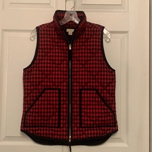 J. Crew Plaid Puffer Vest Checked Checkered Small in Like New Condition